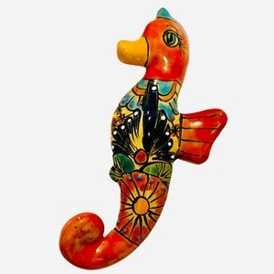 TELAVERA Seahorse - Pottery - Handmade - Hand Painted - Wall Art - RARE - VTG